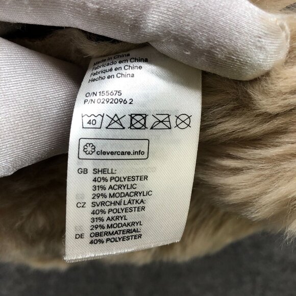 H&M Kids Girls Size 6-8 Faux Suede Vest Faux Fur Open Front Gray Taupe Boho Chic - Picture 7 of 7